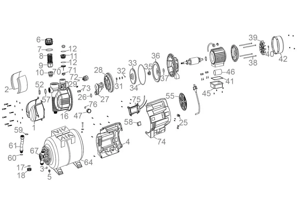 Zeichnung - HAUSWASSERWERK OKAY INOX HWW 1400.3VF digital - 05309_EM