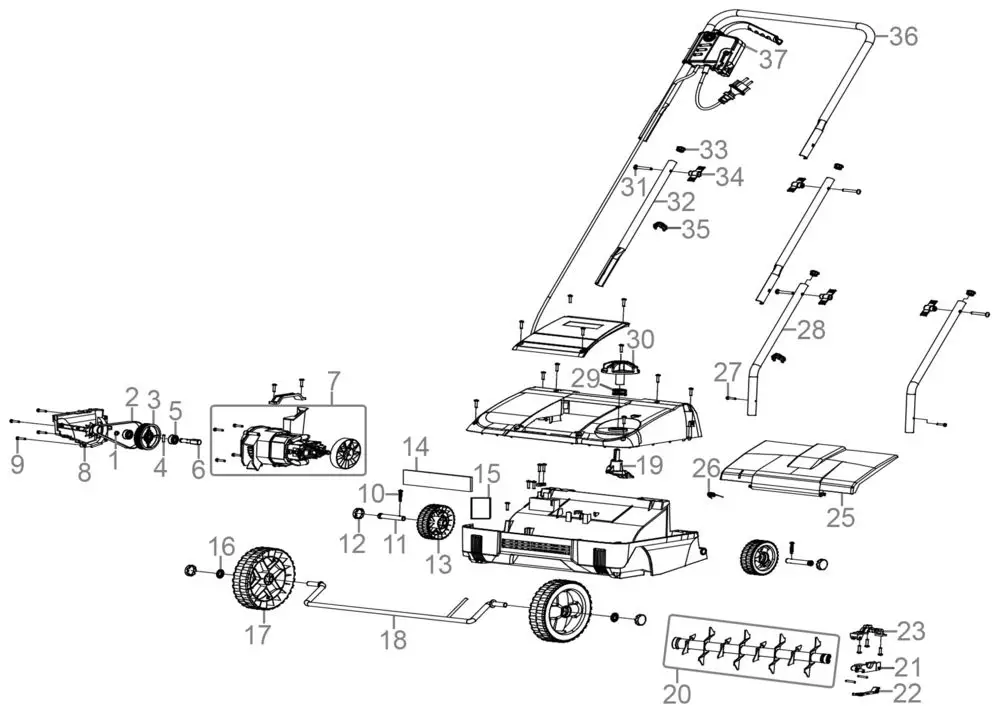 Zeichnung - Elektro Vertikutierer SV 1401 - 05147