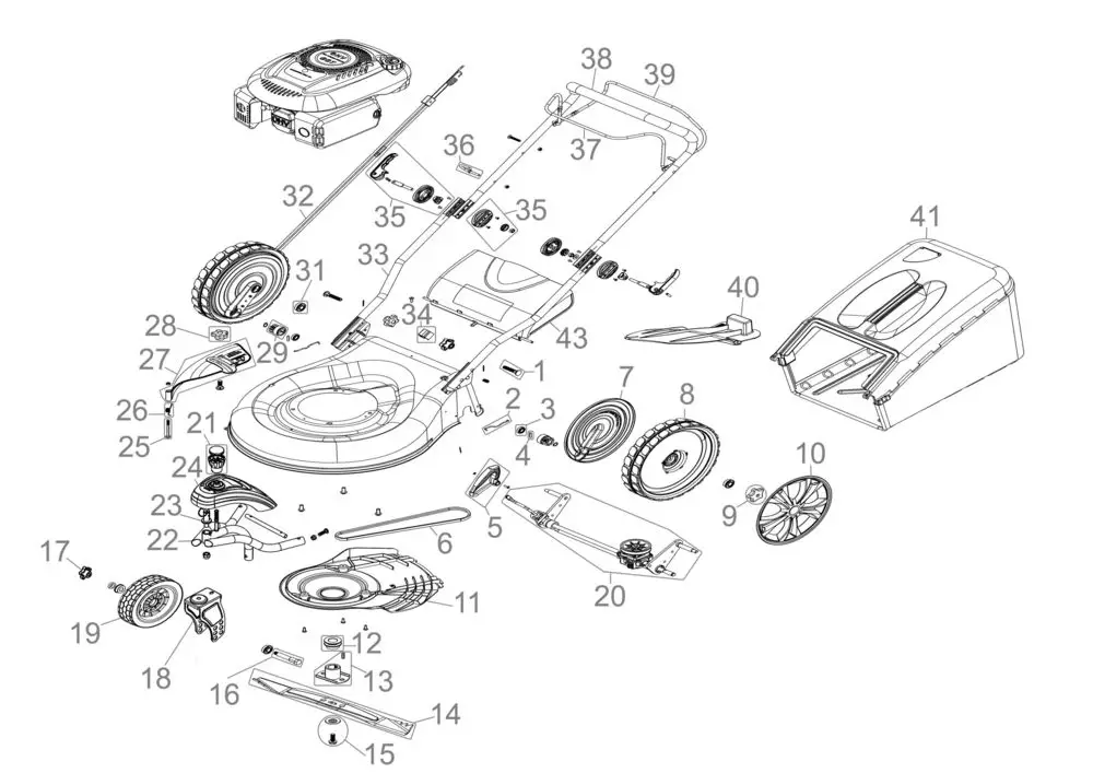 Zeichnung - Rasenmher BIG WHEELER TRIKE 515D - 95376