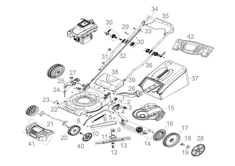 Zeichnung - Rasenmher BIG WHEELER 554.2 R - 95439