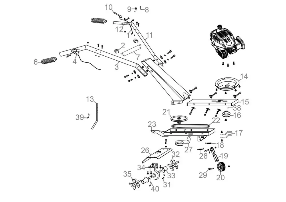 Zeichnung - GDE Benzin Gartenfrse GF 2436.1 - 95465